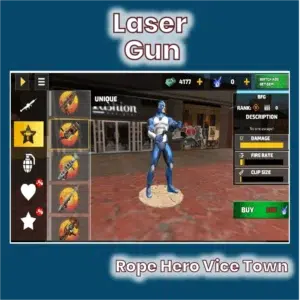 rope hero mod apk laser gun shooting scene