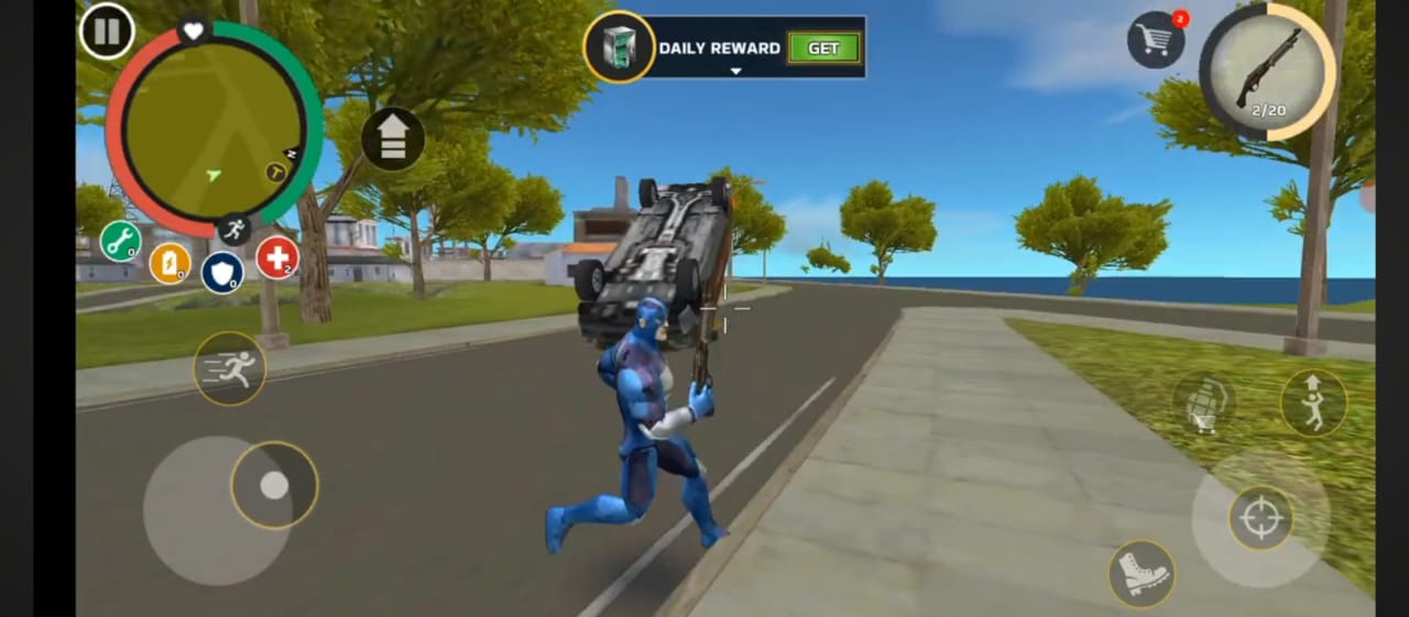 rope hero mafia city wars action scene