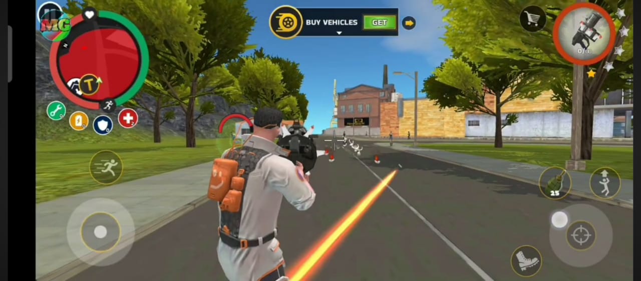 rope hero mafia city wars using upgraded weapons