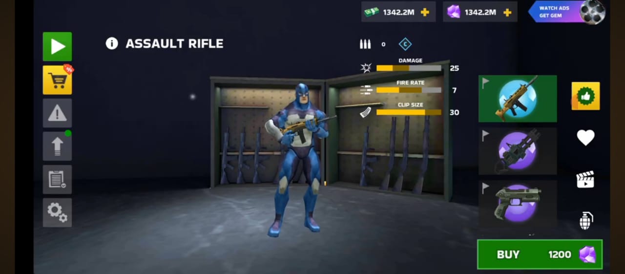 rope hero 2 mod apk using upgraded guns