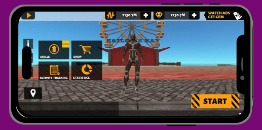 Rope Hero 3 mod apk home screen